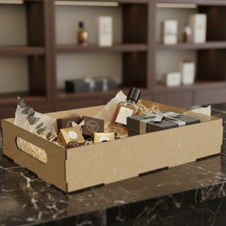 Kit 3 Bandejas MDF Resistente 30x20 Alça Festa Decoração Cesta Presente em Oferta na Shopee