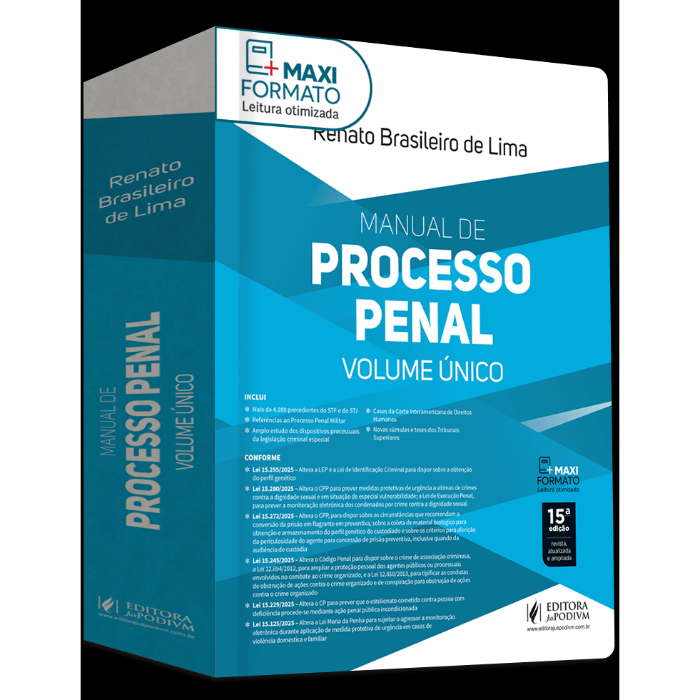 Manual De Processo Penal Volume Unico - 15 Edição 2026 Juspodivm