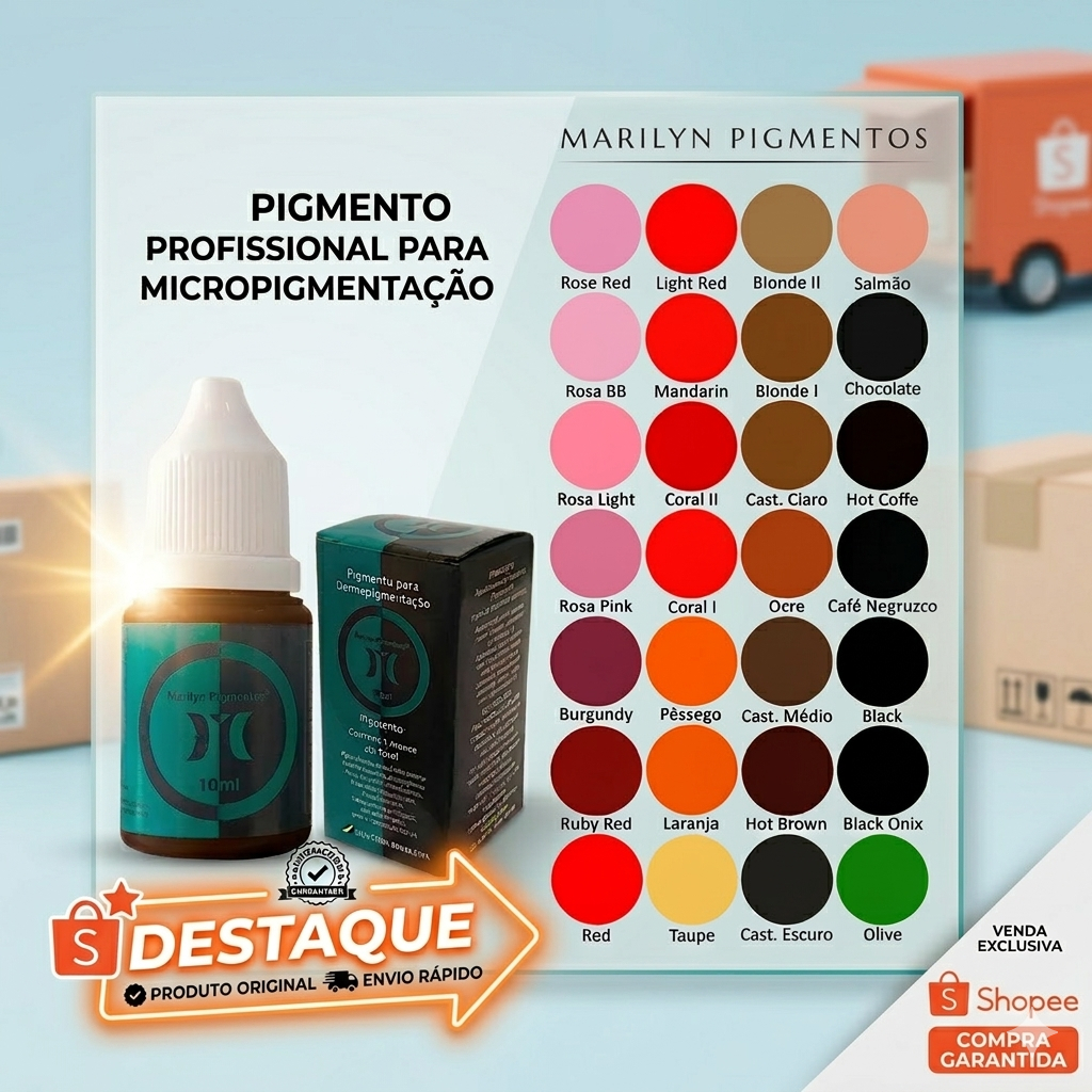 Pigmento Marilyn Original 10ml e 15ml Para Micropigmentação Promoção Anvisa em Oferta na Shopee