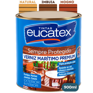 Verniz Para Madeira Com Opção De Cores Da Eucatex 900ml Imbuia Mogno Natural Vernis Brilhante 1/4''