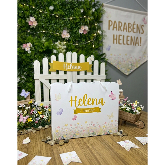 Sacola Personalizada Festa Infantil Aniversário | Sacolinha Surpresa Tema Personalizado Pegue e Monte -jardim encantado