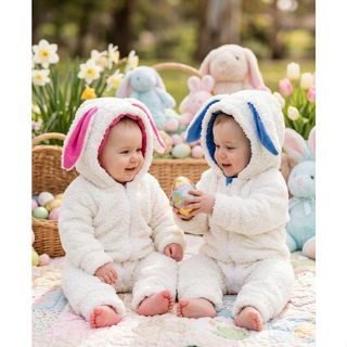 Macacão Bebê menino menina Urso Coelho Sherpa Peluciado com Capuz Zíper Antialérgico Quentinho Luxo em Oferta na Shopee