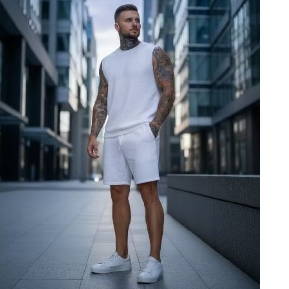 Conjunto masculino Summer em matelasse regata e bermuda star