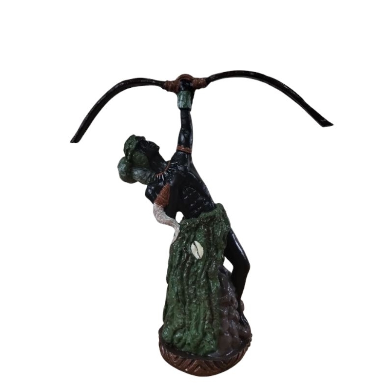 Imagem orixá Oxossi 25 cm em resina umbanda candomblé religião