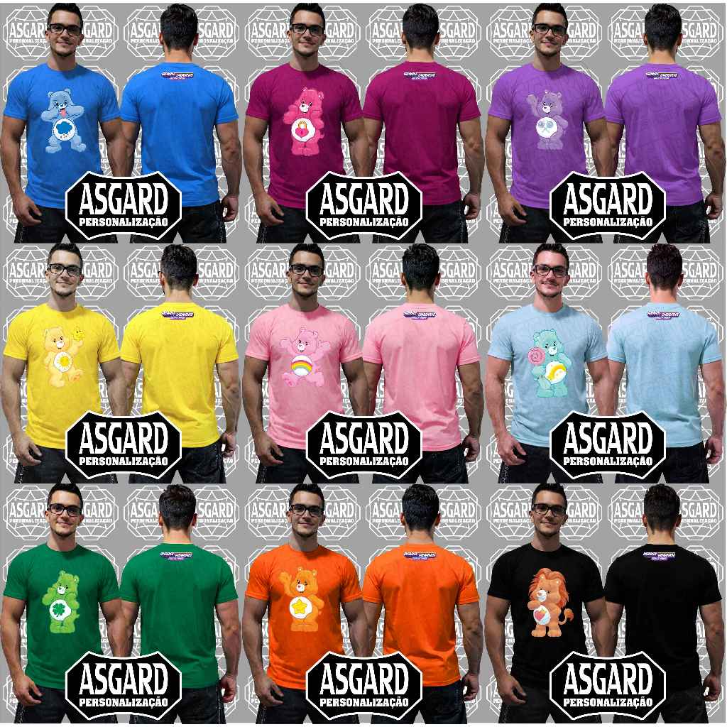 Camisetas Ursinhos Carinhosos personagens animados e divertidos nos tamanhos infantil e  adulto