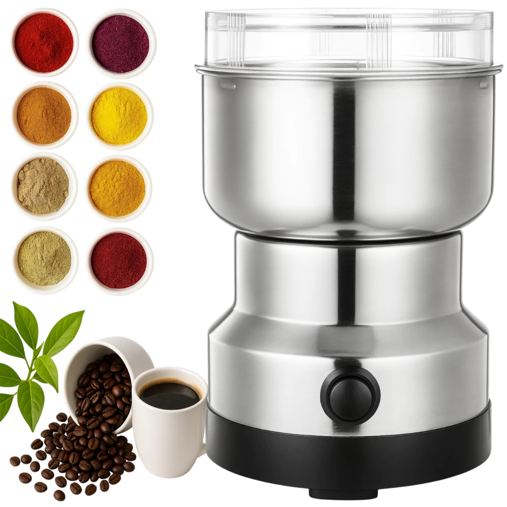 Moedor E Triturador De Café Grãos Sementes Elétrico Gourmet Profissional Inox 110V