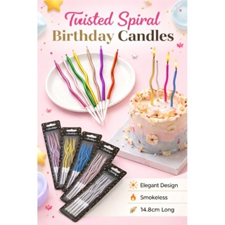 Velas de Aniversário onduladas Metalizadas para bolo - KIT  com 6 unidades. em Oferta na Shopee
