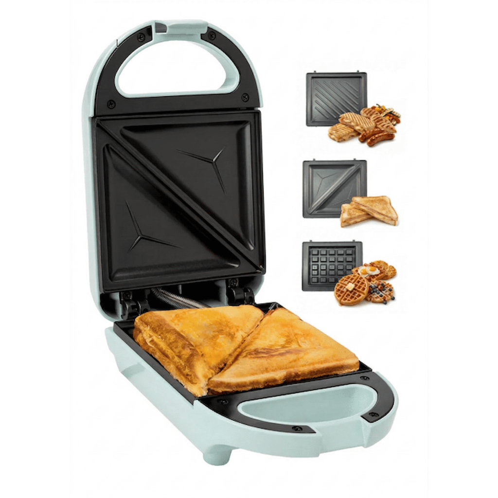 Mini Maquina Grill Sanduicheira Waffle 3 Em 1 - 110v