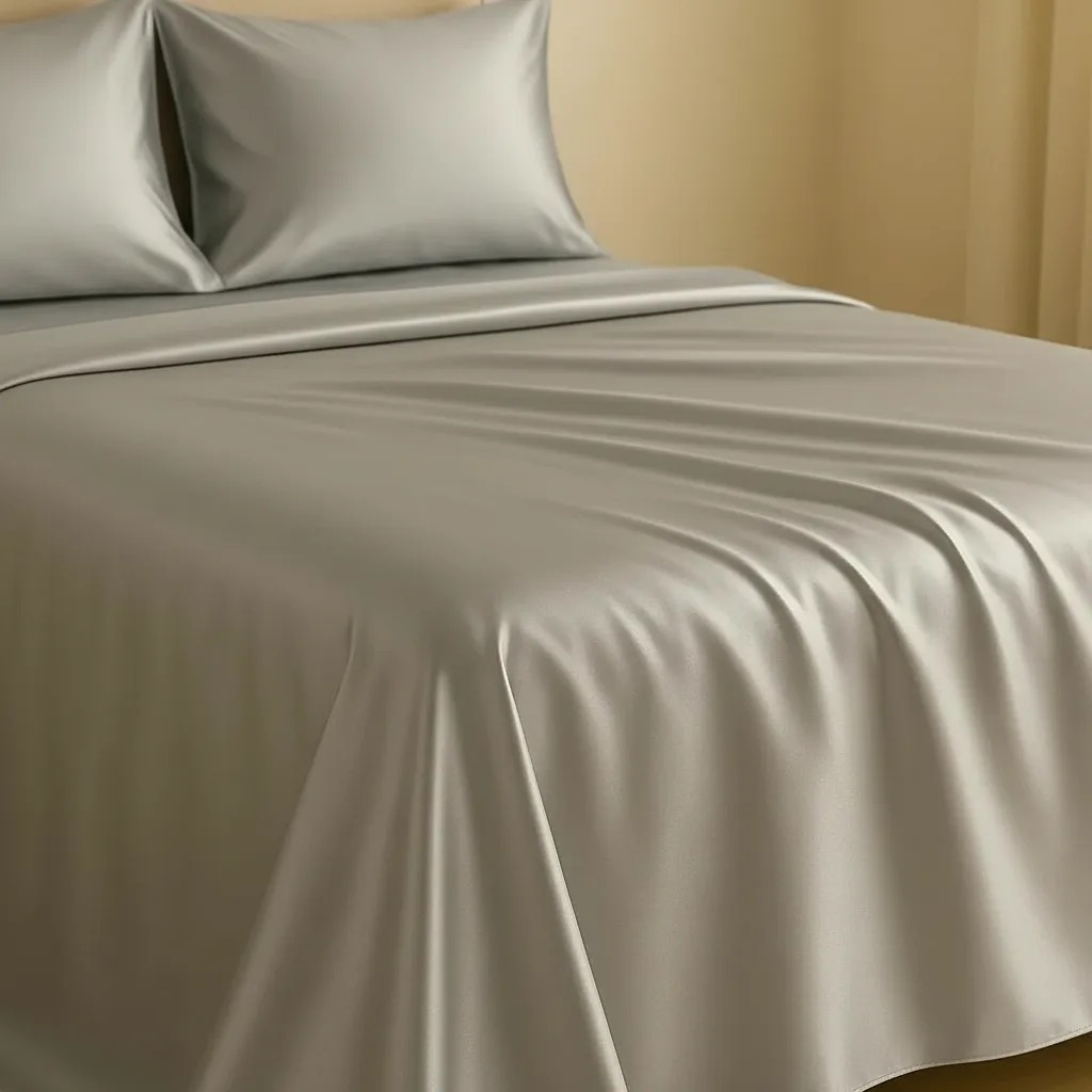 Kit Jogo de Lençol Cama Casal Queen Cetim Charmousse 4 Peças Seda Com Lençol Superior