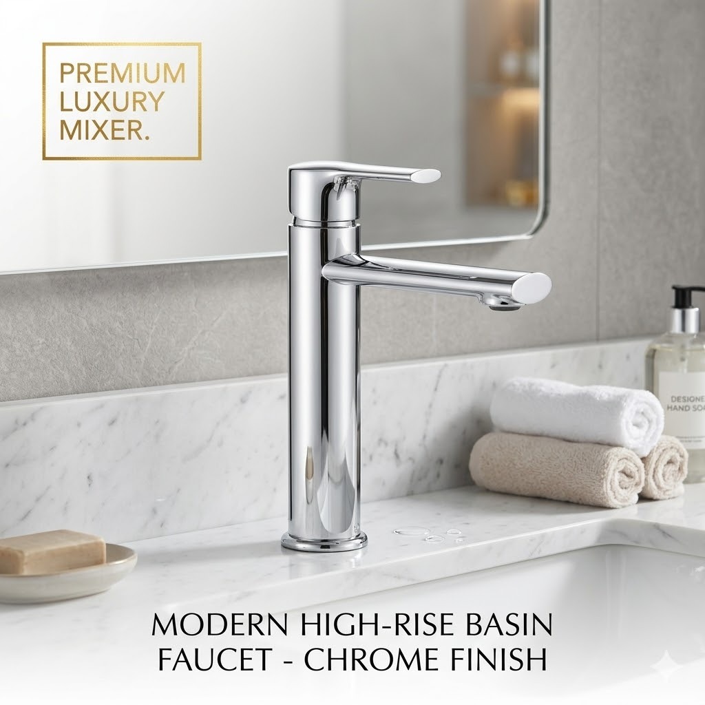 Torneira Banheiro Bancada Monocomando Quente Fria Cromada Misturador Água Quente e Fria Yesop