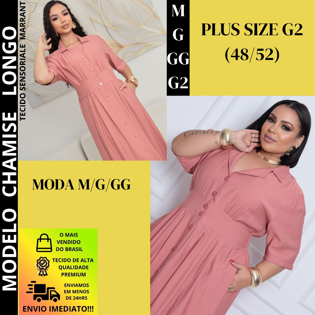 😍Vestido Chamise Longo Elegante com Botões e Bolso 😍 Veste do M ao G2 | Conforto em Uma Peça ✨ — imagem 2 de 2