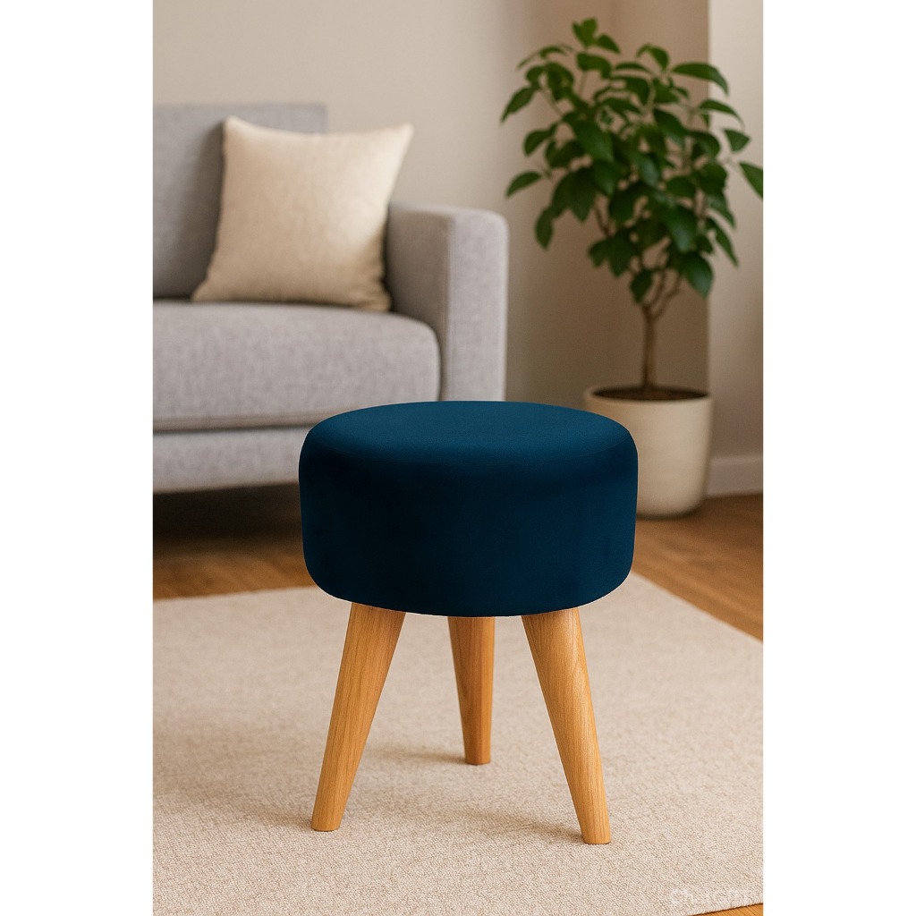 Puff Redondo Reforçado 36cm Pé Palito Confortável Sala Quarto em Oferta na Shopee