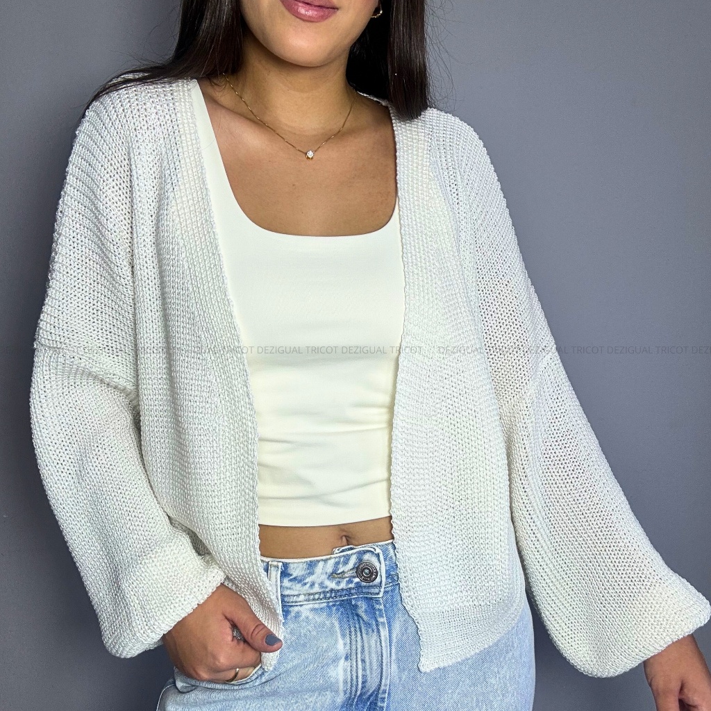 Casaquinho Feminino Curto Tricot Casaco De Frio Roupa Inverno Elegante Tricot Aerolook Feminino