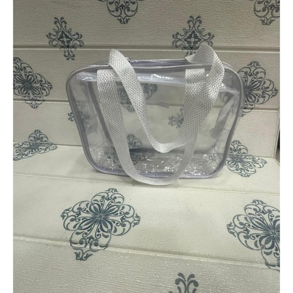 Bolsa Sacola Transparente C/Alça e Ziper Para Praia Piscina Dia A Dia Multiuso P/M/G/GG