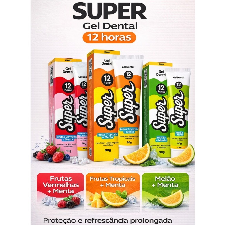 GEL DENTAL SUPER CIMED 12 HORAS BG 90G PASTA DE DENTE CREME DENTAL