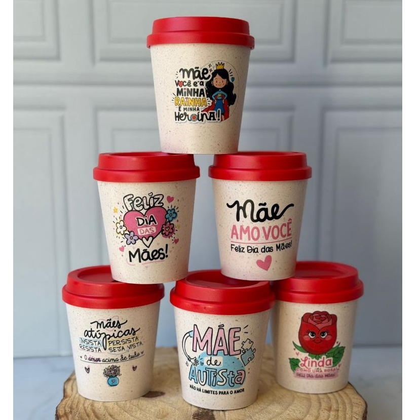 Copo mini bucks, 250ml personalizado para Dia das Mães - Lembrancinha Dia das Mães