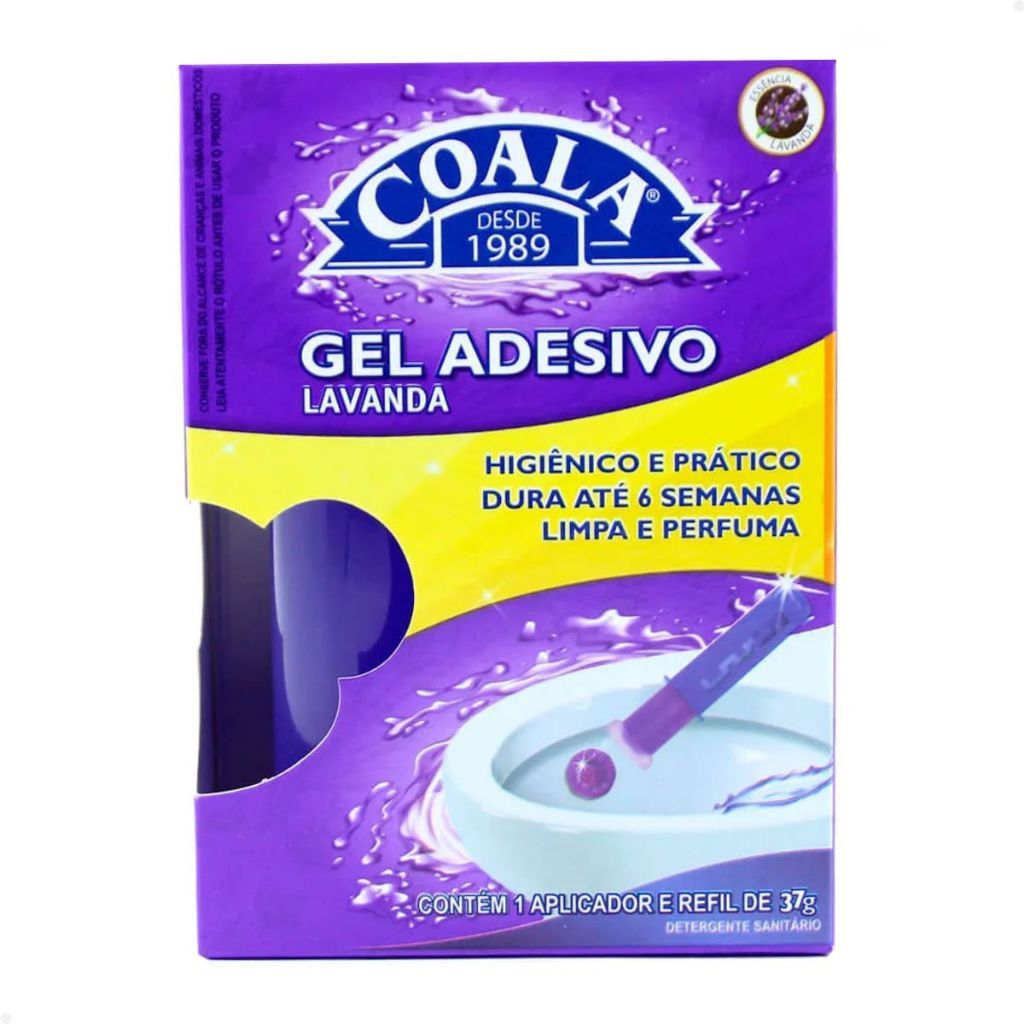 Coala Desodorizador Sanitário Aplicador Gel Adesivo Lavanda + Refil 37g