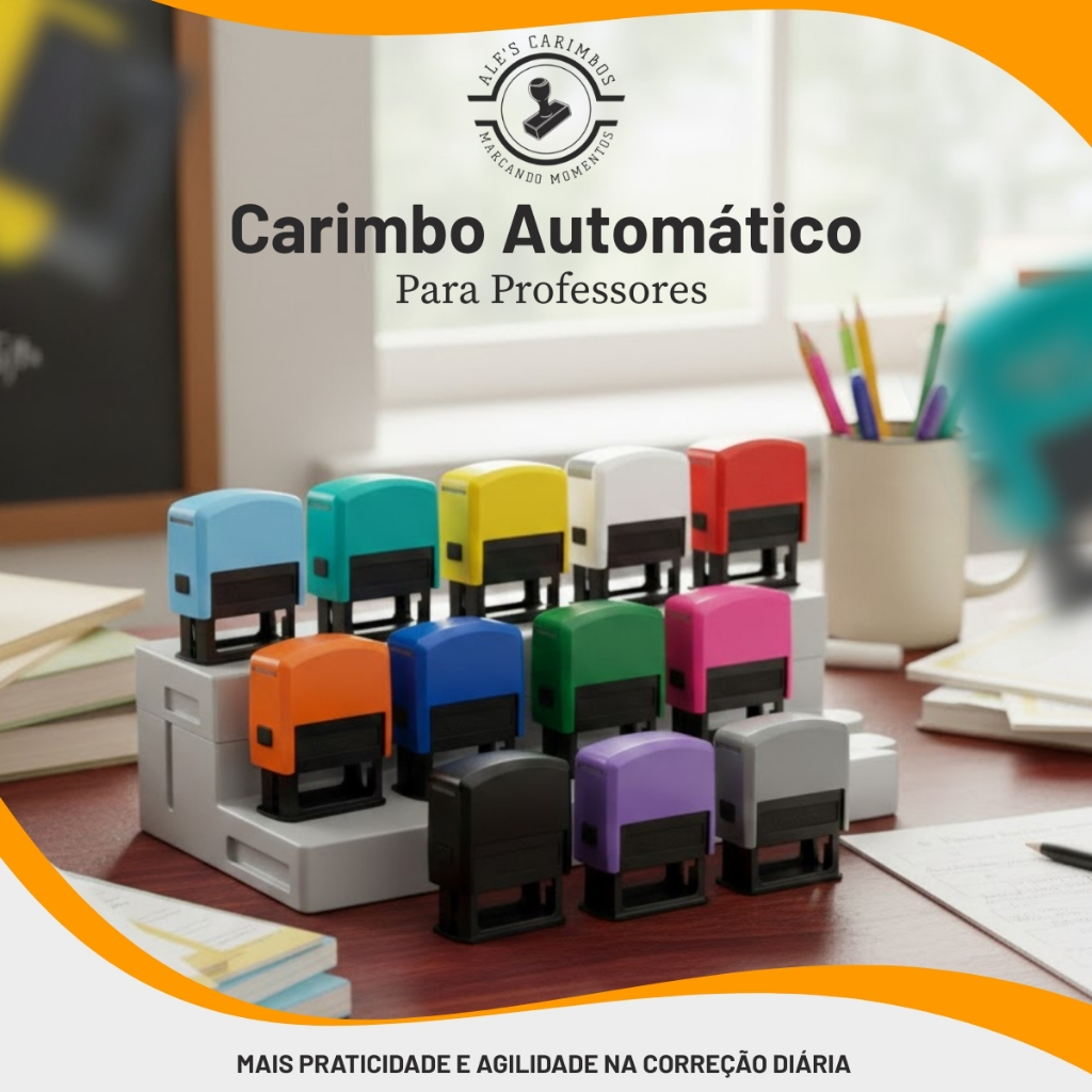 Carimbo Automático Pedagógico Para Professores Autoentintado Personalizado Escolar