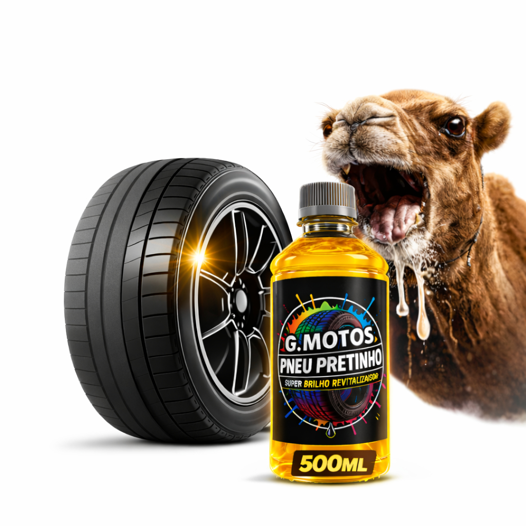 500ml Lustrador Pretinho Baba de Camelo Limpa Pneu Automotivo G Motos