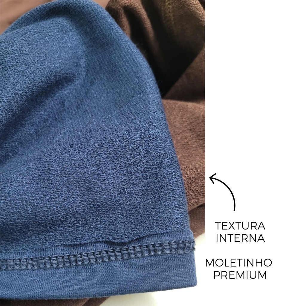 Detalhes do Calça Feminina Reta Malha Moletinho Premium Cintura Alta com Bolso