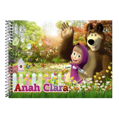 Caderno de Desenho e Cartografia  Marsha e o urso -96 folhas