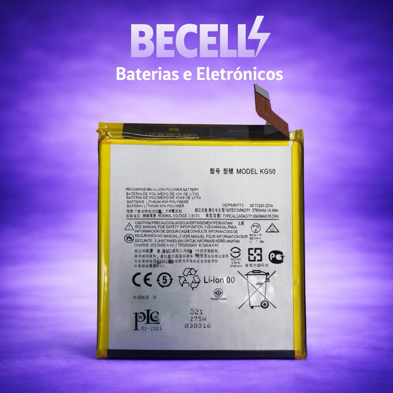 Ba-te-ria KG50 Compativel com Moto One Hyper XT-2027 + NF + Entrega Direta