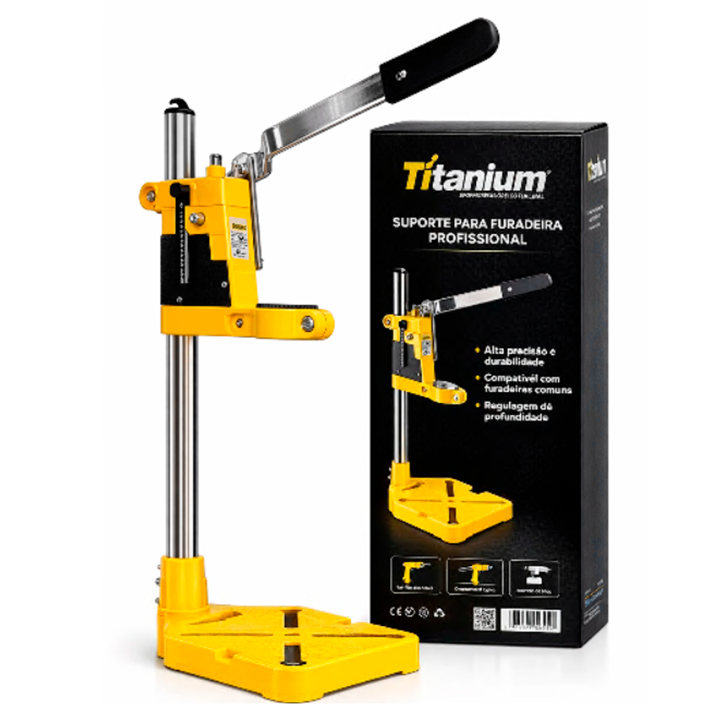 Suporte Para Furadeira De Bancada 1/2 E 3/8Pol. Manual Morsa Ajustável Furar Madeira Ferro Metalon