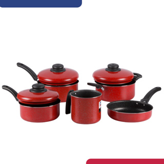 Jogo Panelas Tradicional Color 5 Peças Vermelho Nacional em Oferta na Shopee