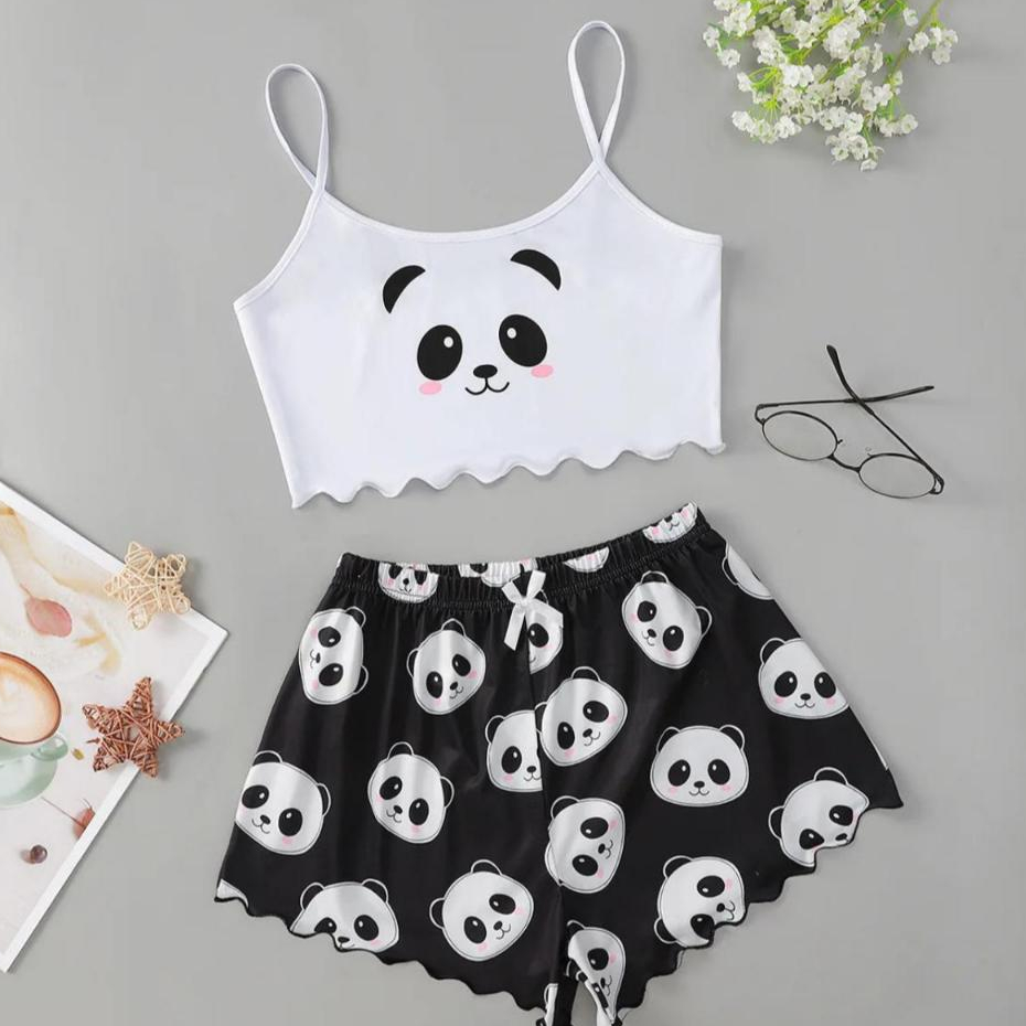 Pijama Feminino Baby Doll Estampado Virginia curto - Confortável, leve e ideal para Presente em Oferta na Shopee
