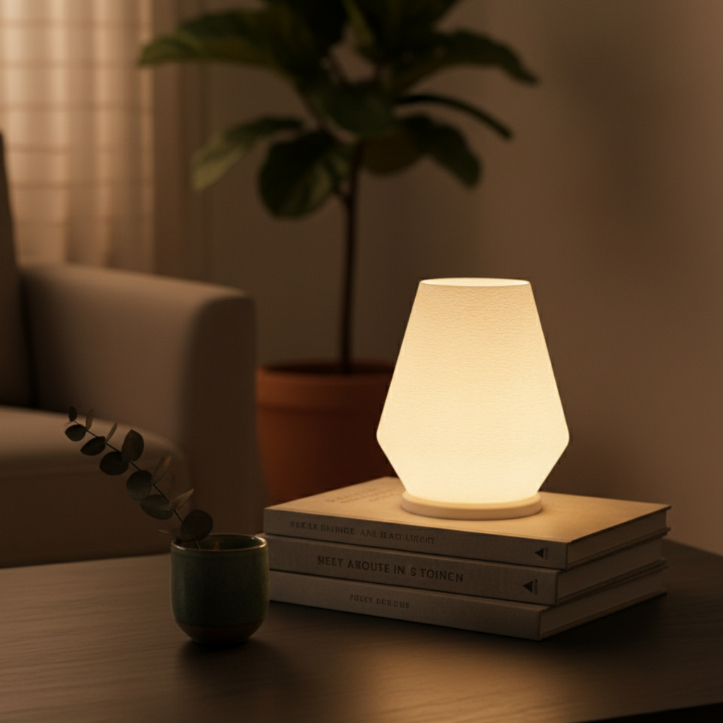 Abajur Luminária de Mesa Nomo Design Moderno Minimalista Quarto Sala Decoração Estilo Nórdico Geométrico Luz Suave