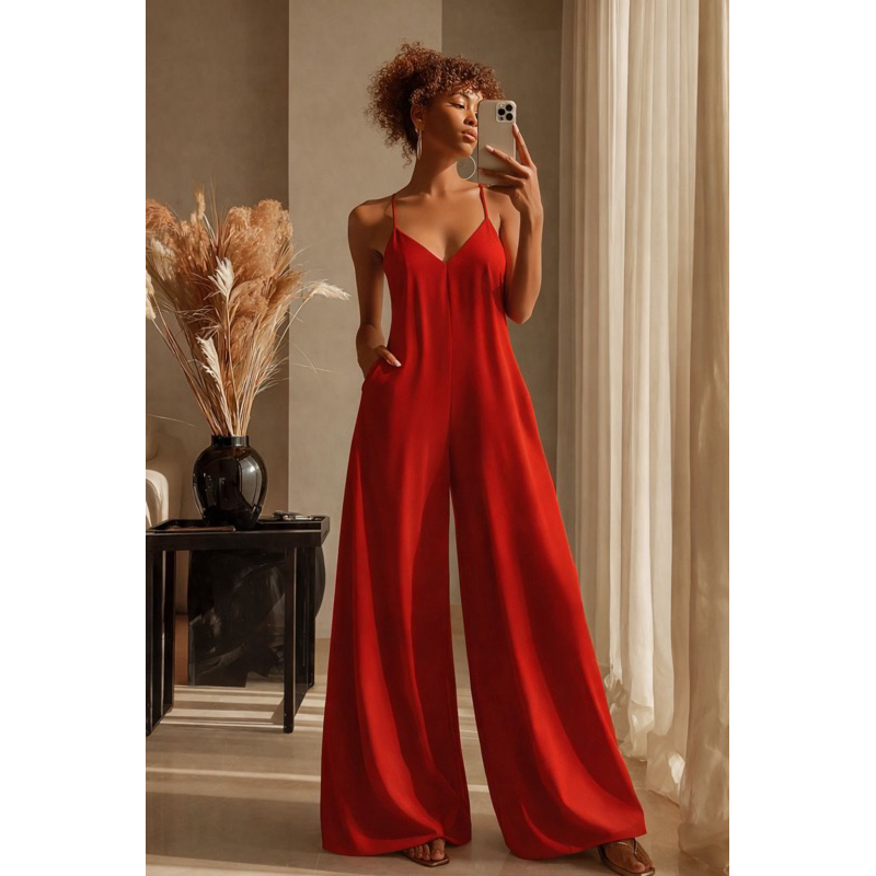 Macacão Longo Feminino de Alcinha.