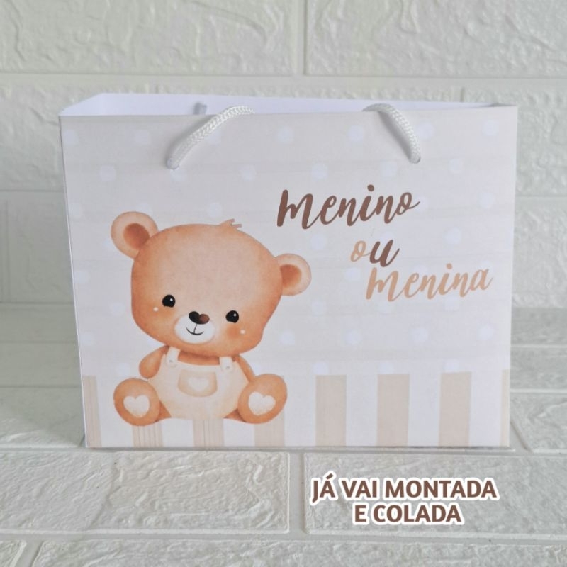 Sacolinha Personalizada Chá Revelação ( já vai montada) Lembrancinha |Aniversário |Festa Infantil