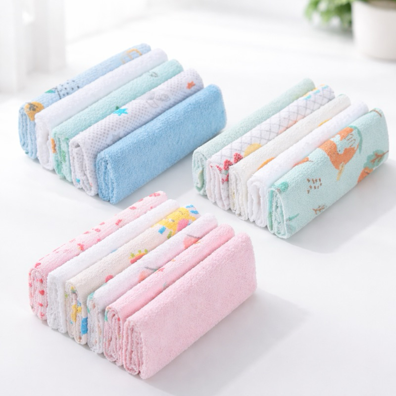 Toalhinha de Boca Bebê Papi Karinho Kit 5 ou 10 Unidades 32x25cm Algodão Macia Absorvente
