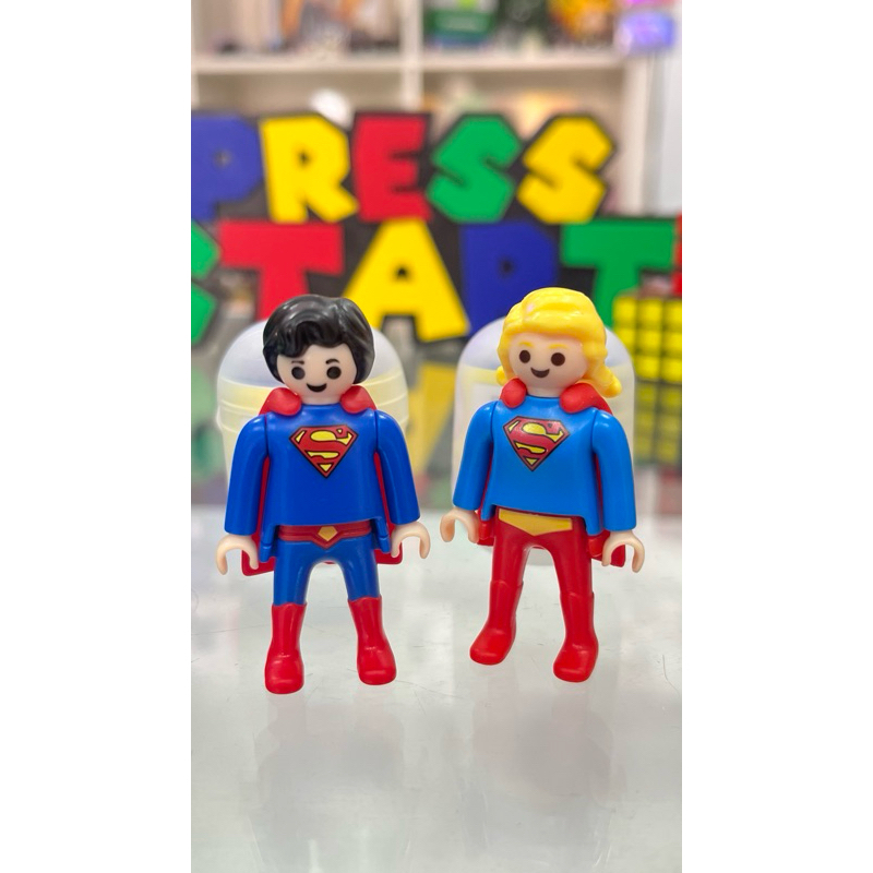 kit Superman e Super Girl coleção kinder Playmobil