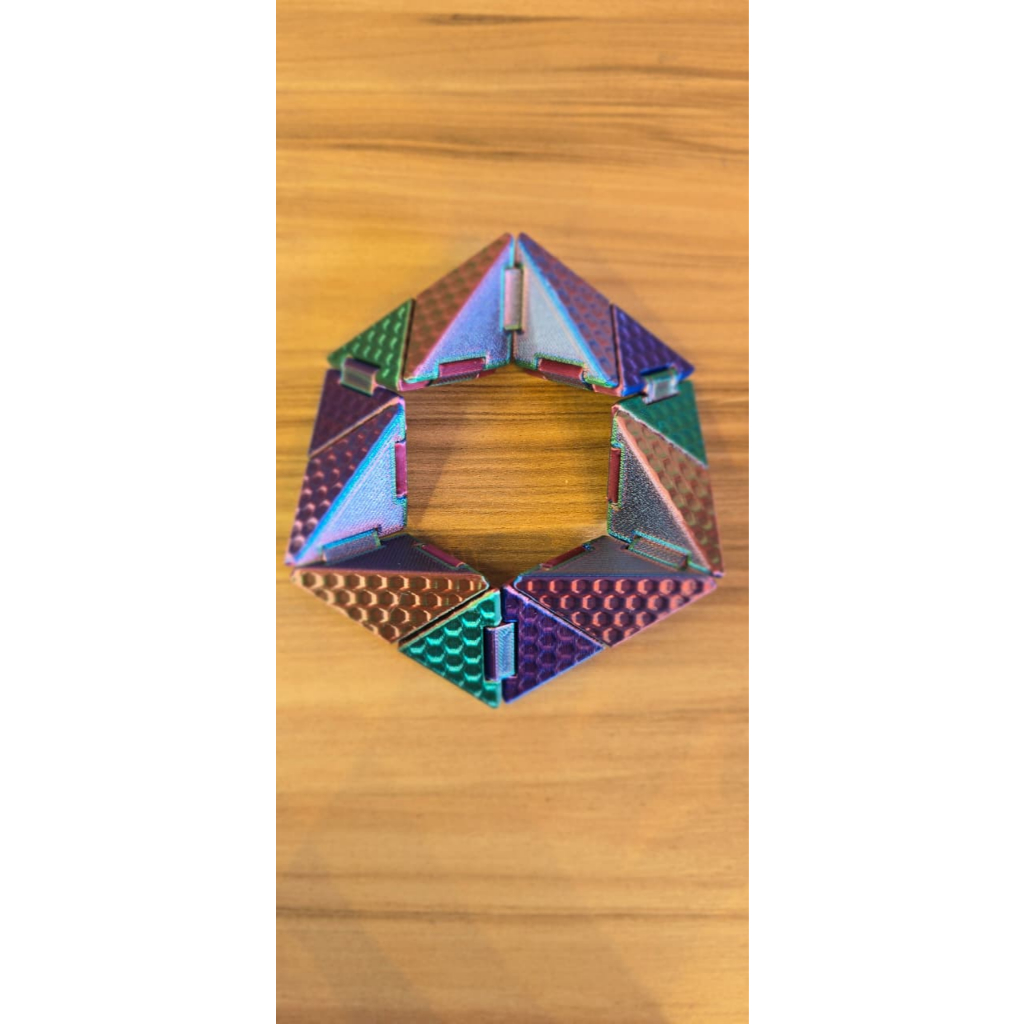 Cubo Sensorial Antiestresse Articulado | Fidget Toy Geométrico Dobrável em Impressão 3D