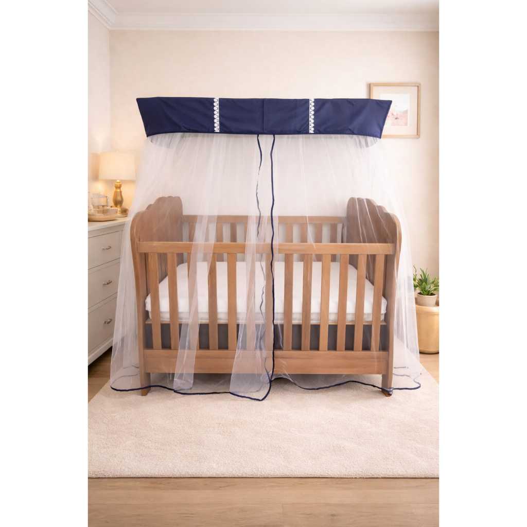 Mosquiteiro para Berço com Dossel Luxo – Tela Protetora Anti Mosquito, Fácil Instalação, Decoração Infantil Quarto Bebê