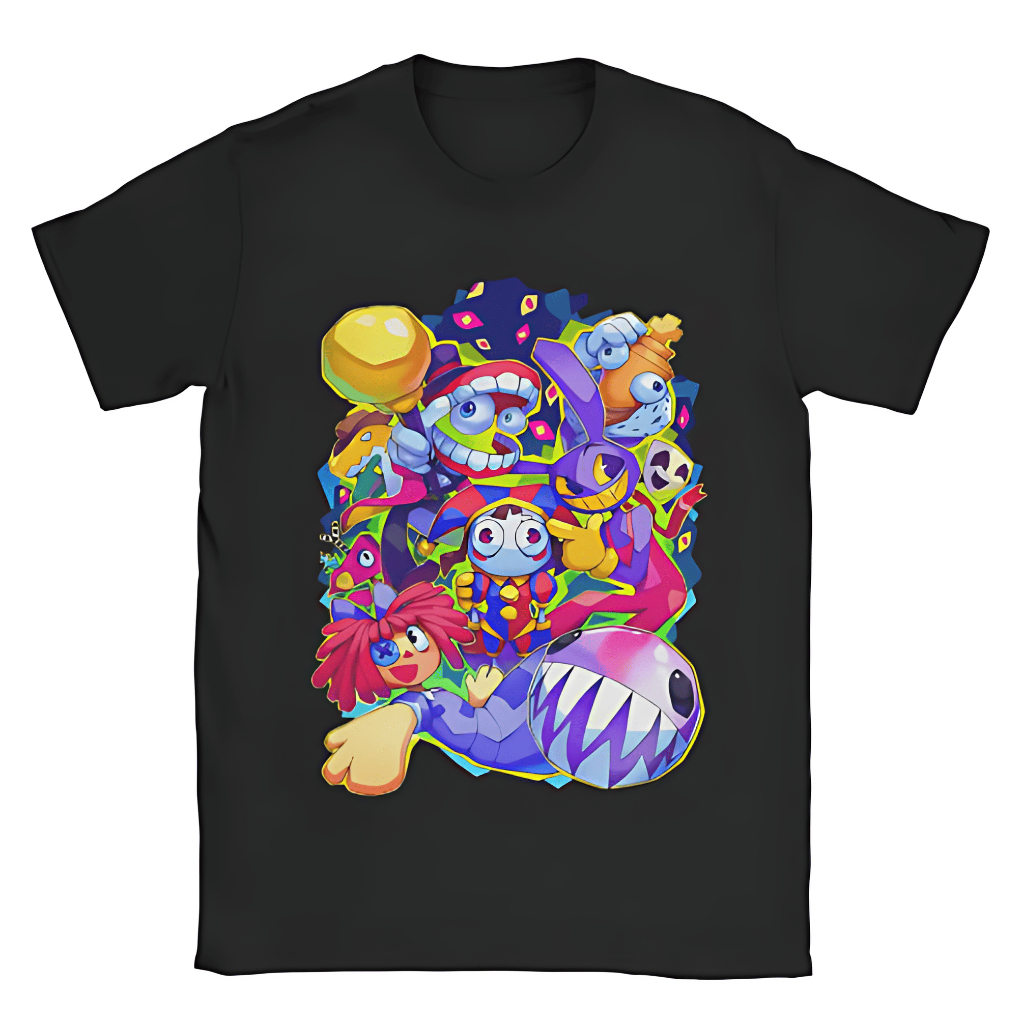 Camiseta Digital Circus Estampa Psicodélico Algodão Personagens Camisa Unissex Adulto infantil