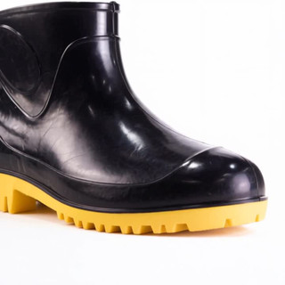 Galocha Bota PVC Impermeável Antiderrapante Cano Curto CA EPI Motoboy Chuva Limpeza Faxina Trabalho Preto Amarelo