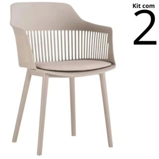 Conjunto 2 Cadeiras Montreal - Nude em Oferta na Shopee