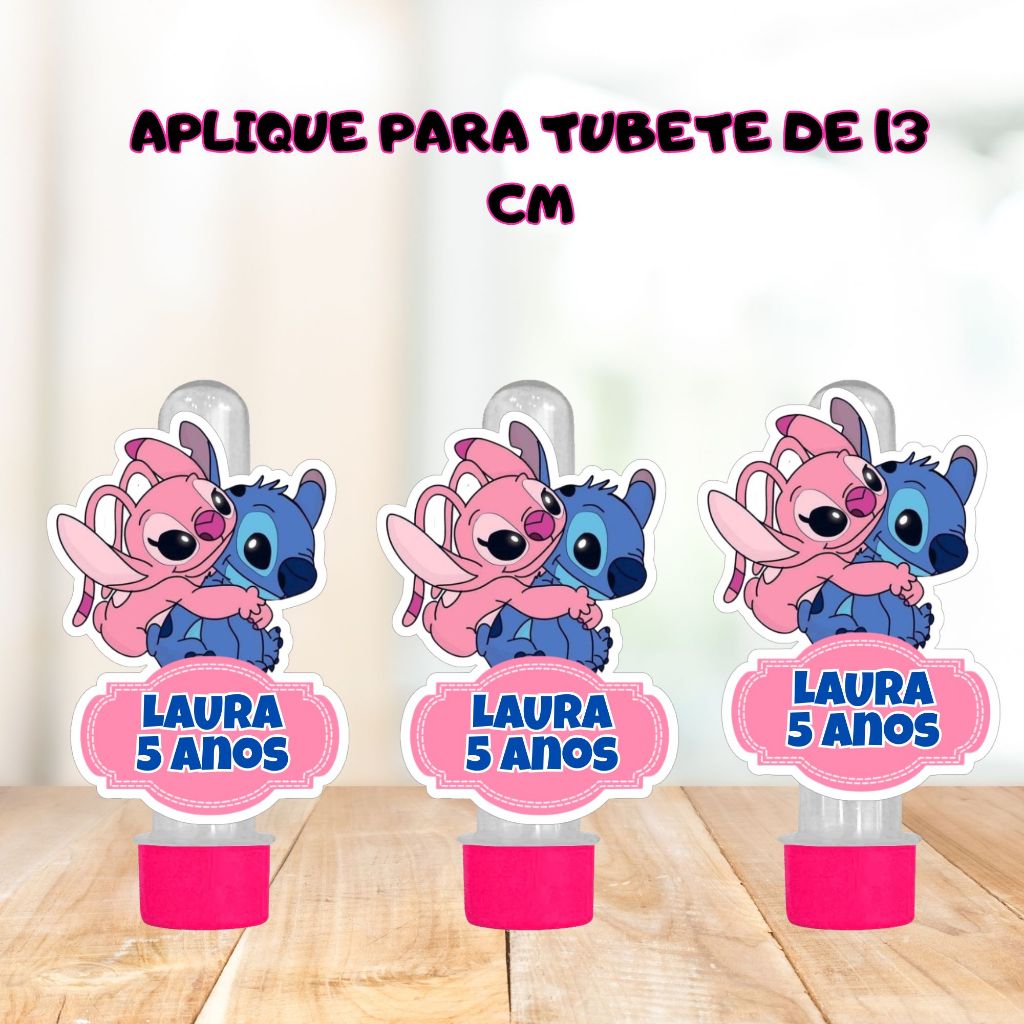 Apliques para Tubete Personalizados Stitch e angel| Qualquer Tema | Festa Infantil | Lembrancinhas
