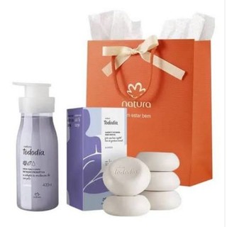 kit Natura Algodão Hidratante Com Caixa de Sabonete