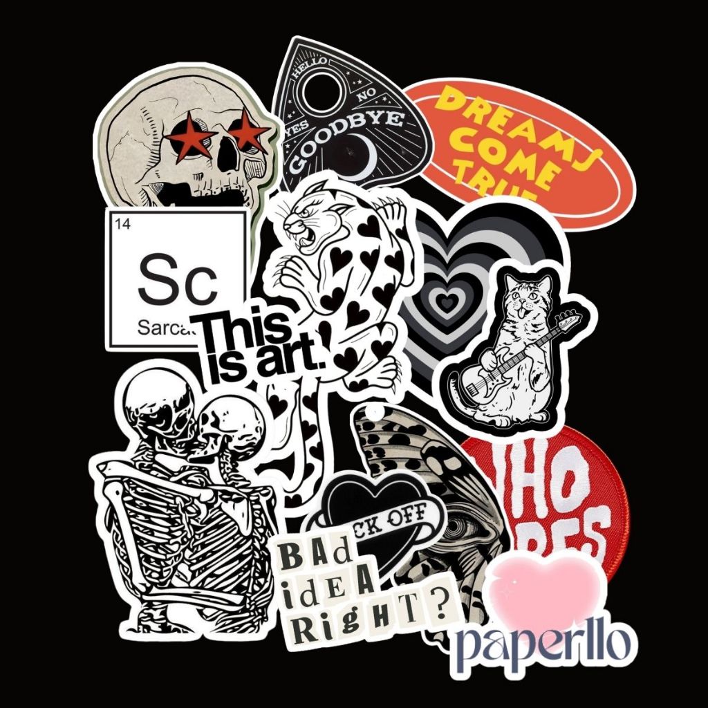 18 Adesivos Gotic Style Para Colagem e Personalização Garrafinhas Journal Kindle Capinhas em Oferta na Shopee