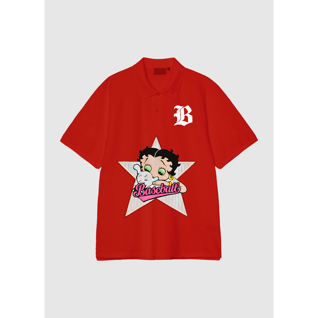 Camisa Polo Piquet Betty Boop College Streetwear Unissex