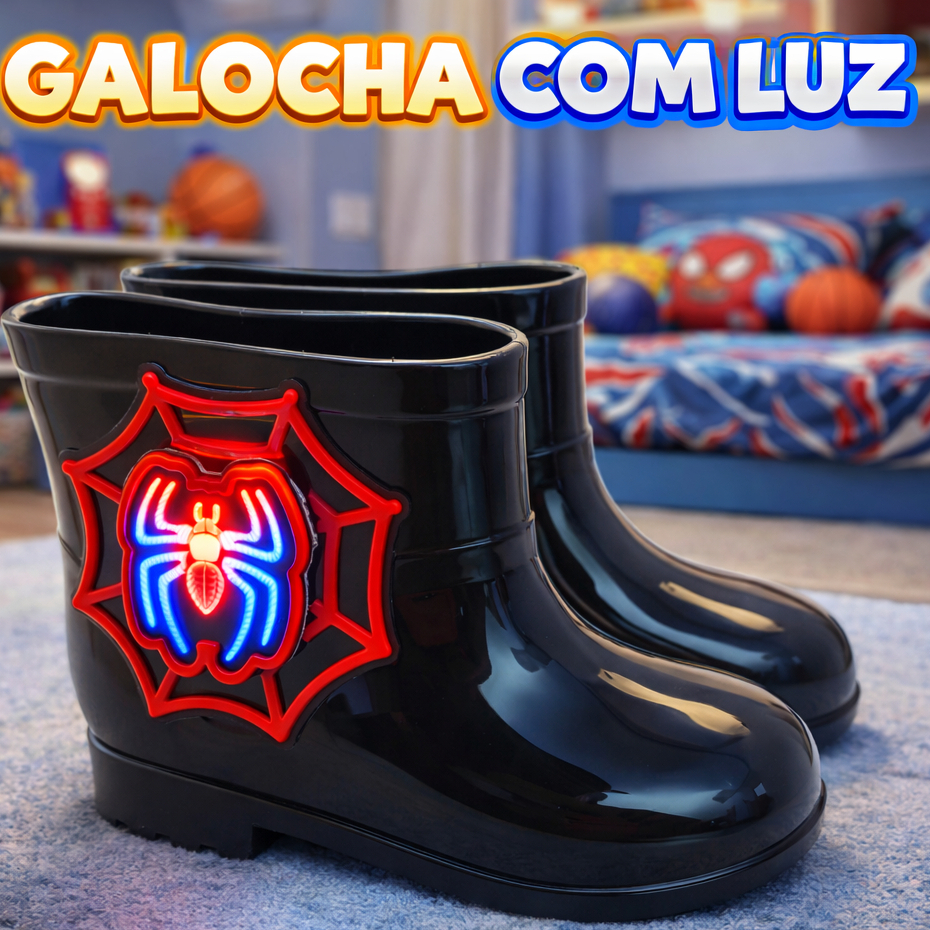 Galocha Led menino Infantil Masculina Cano baixo Impermeável Menino