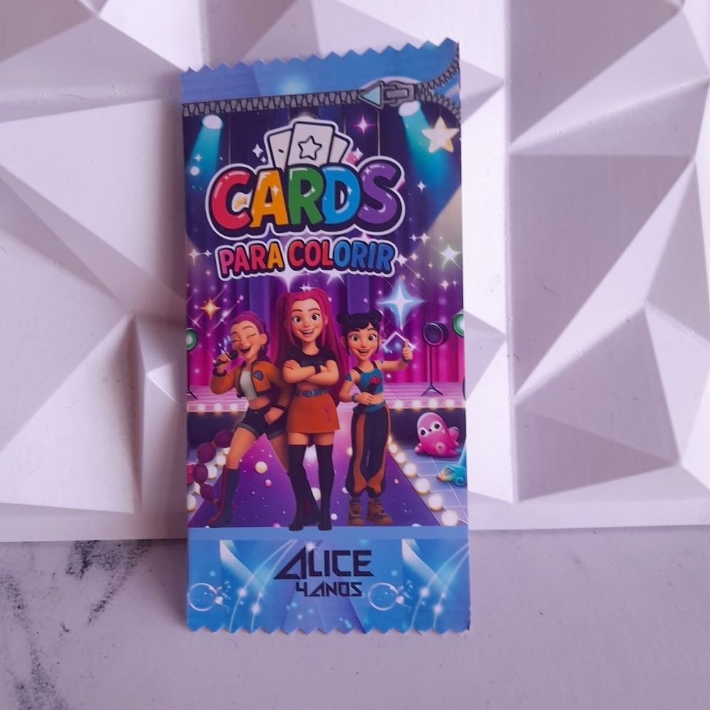 Card de colorir guerreiras do K Pop personalizado, lembrancinha de festa/ aniversario
