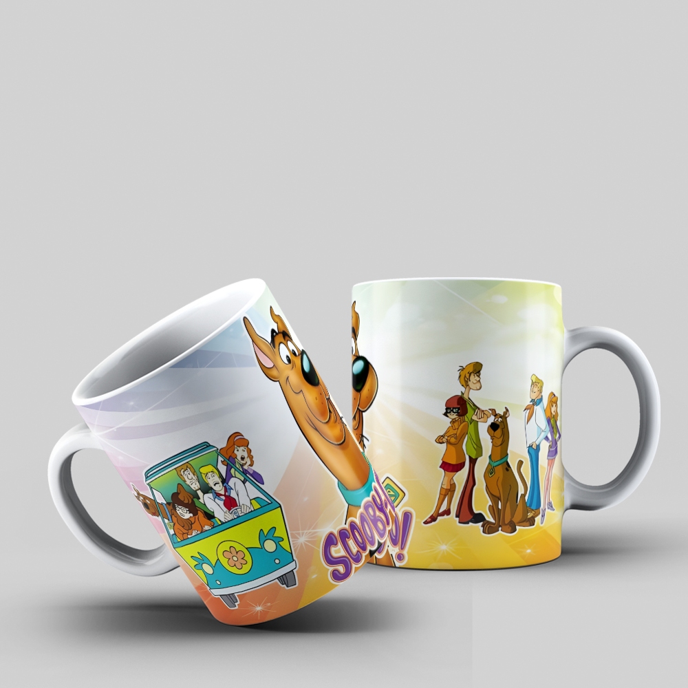 Caneca Scooby-Doo e Mistério SA – Estampa Coletiva e Máquina de Mistério – Presente Geek 325ml