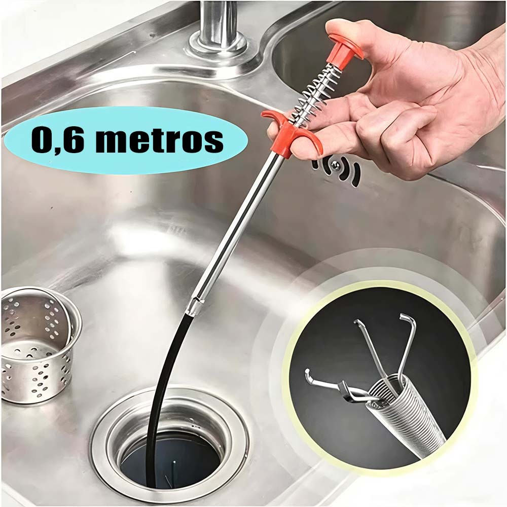 Desentupidor Para Ralo Com Garra e Pia Pegador de Objetos - 0.6 metros, forte capacidade de agarre！