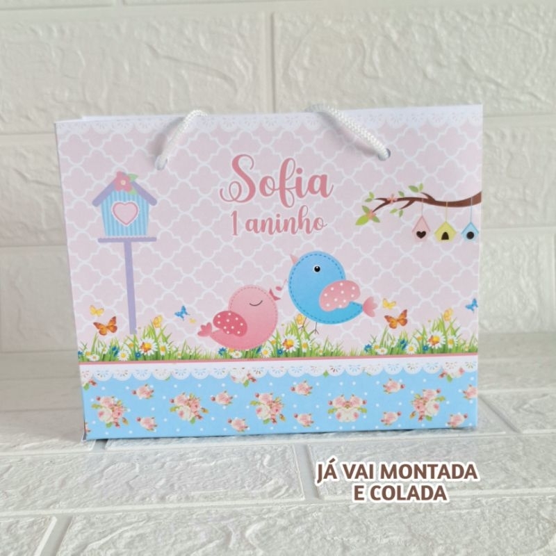 Sacolinha Personalizada Jardim encantado sacola personalizada Jardim das borboletas lembrancinha