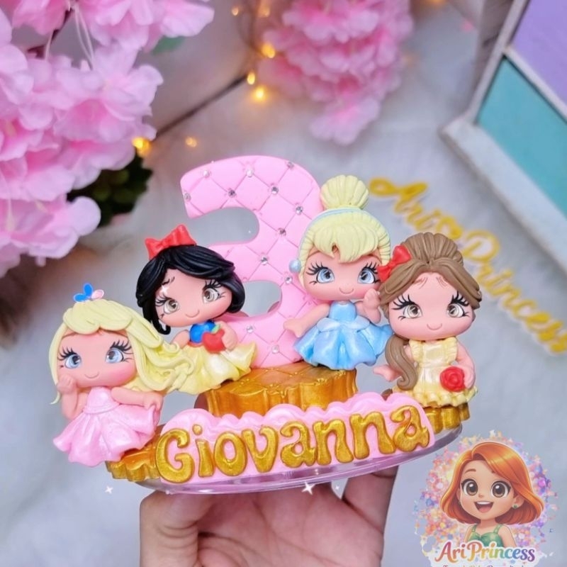Vela Princesas Cinderela Branca de Neve decoração