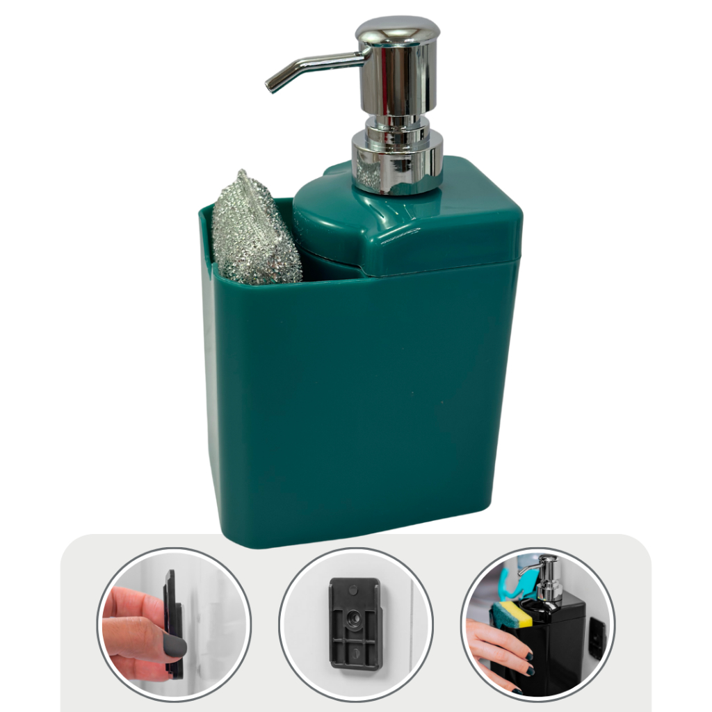 Porta Detergente Líquido Esponja Bucha Dispenser Lavabo Cozinha Banheiro Luxo Top Achadinhos